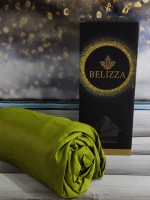 Простынь на резинке Belizza оливковая 100х200 см + 30 см с наволочкой 50х70 см