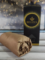 Простынь на резинке Belizza темно - бежевая 100х200 см + 30 см с наволочкой 50х70 см