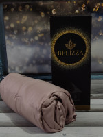 Простынь на резинке Belizza темная пудра 100х200 см + 30 см с наволочкой 50х70 см