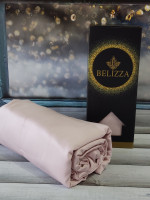 Простынь Belizza сатин пудровая 280х280 см с наволочками