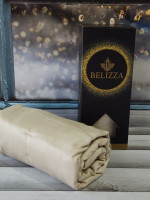 Простынь Belizza сатин песочная 280х280 см с наволочками