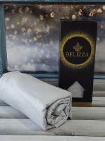Простынь Belizza сатин светло - серая 280х280 см с наволочками