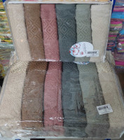 Набор махровых полотенец Cestepe Cotton Jacquard Vx12 из 6 штук 50х90 см