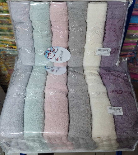 Набор махровых полотенец Cestepe Cotton Jacquard Vx15 из 6 штук 70х140 см