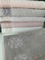 Набор махровых полотенец Sikel Purry Cotton с вышивкой V.2 70х140 см 6 шт.