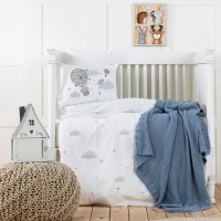Karaca Home Elephant Sky mavi комплект в детскую кроватку из 5 предметов
