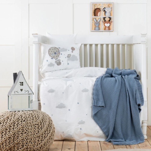 Karaca Home Elephant Sky mavi комплект в детскую кроватку из 5 предметов