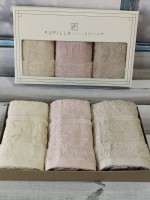 Набор бамбуковых полотенец для рук Pupilla Single из 3-х штук 30х50 см, модель 2