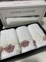 Набор махровых полотенец для рук MyHome Country 30x50 см, модель 3