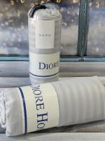 Сатиновая простынь на резинке Diore Home 160x200+30 см с наволочками серая