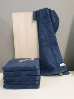 Махровое полотенце NuaCotton 30x30 см темно-синее