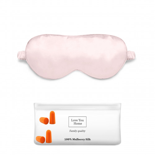 Набор для сна Love You: маска+чехол+беруши розовый из натурального шелка