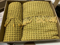 Набор вафельных полотенец Gold Soft Life из 2-х штук 50х90 см + 90х160 см, модель 6
