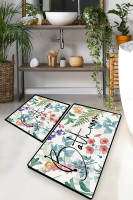 Набор ковриков для ванной Chilai Home Green in flower 60x100 см + 50x60 см