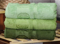 Набор бамбуковых полотенец Zeron Agag Desen 50x90 см из 3-х шт. зеленые