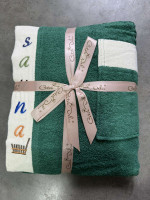 Набор для сауны мужской махровый Wellness (юбка, полотенце, тапочки) зеленый