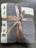 Набор для сауны мужской махровый Wellness (юбка, полотенце, тапочки) серый