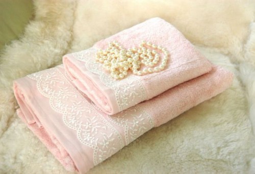 Набор махровых полотенец Diandra FLASHY розовый из 2 шт.