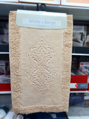 Набор ковриков из 2-х штук White Beige 50x60 см + 60x100 см, модель 1