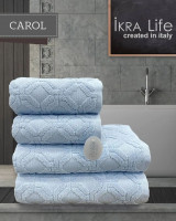 Набор махровых полотенец Ikra Life Carol mavi 50x90 см + 70x140 см
