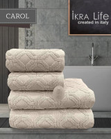 Набор махровых полотенец Ikra Life Carol pudra 50x90 см + 70x140 см