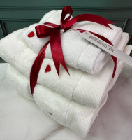 Набор махровых полотенец Maison Dor Сердечки красные из 3-х штук