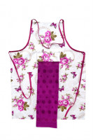 Набор для кухни IzziHome FLOWERS фиолетовый фартук + полотенце 30x50 см