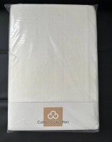 Простынь на резинке c наволочками из фланели Cotton Collection 160х200 см + 25 см Молочная
