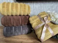 Набор махровых полотенец Cotton delux 50х90 см из 3 шт, модель 1