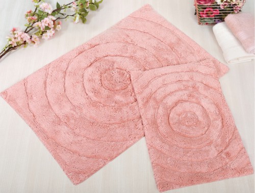 Набор ковриков для ванной Irya Waves pink розовый 60x90 см + 40x60 см