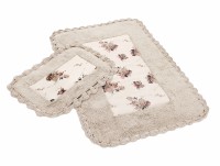 Набор ковриков для ванной Irya Essa natural бежевый 60х90 см + 40x60 см