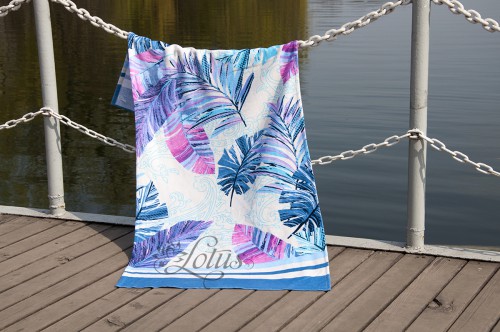 Полотенце Lotus пляжное Paradise Mavi велюр 75x150 см