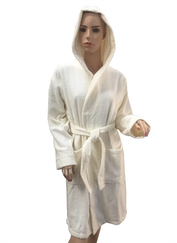 Халат Arya женский с капюшоном Miranda Soft крем