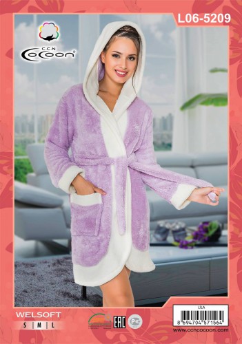 Халат микро (welsoft) Cocoon 06-5209 lila