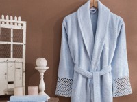 Набор халат + полотенце Marie Claire Valerie blue