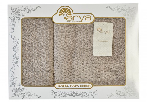 Набор полотенец Arya Arno коричневый 50х90 см и 70х140 см