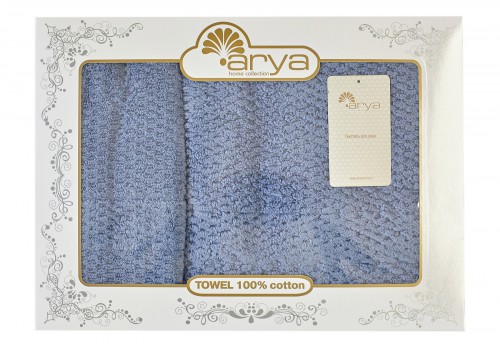 Набор полотенец Arya Arno голубой  50х90 см и 70х140 см