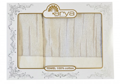 Набор полотенец Arya Way кремовый 50х90 см и 70х140 см