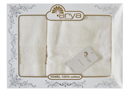 Набор полотенец Arya Jewel кремовый 50х90 см и 70х140 см