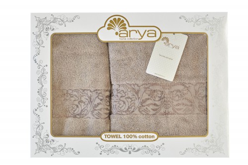 Набор полотенец Arya Jewel песочный 50х90 см и 70х140 см