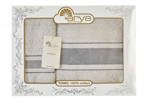 Набор полотенец Arya Trey серый 50х90 см и 70х140 см