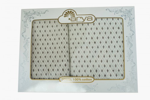 Набор полотенец Arya Finn кремовый 50х90 см и 70х140 см