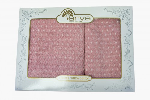 Набор полотенец Arya Finn розовый 50х90 см и 70х140 см
