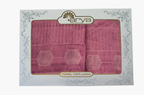 Набор полотенец Arya Frew пурпурный 50х90 см и 70х140 см