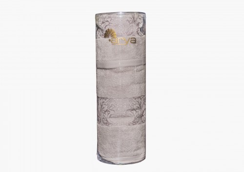 Набор полотенец Arya в тубе Jewel серый 30х50 см и 50х90 см