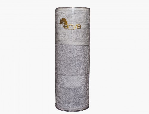 Набор полотенец Arya в тубе Miranda Soft серый 30х50 см и 50х90 см