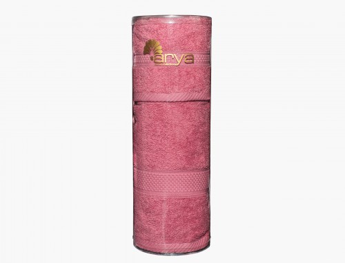 Набор полотенец Arya в тубе Miranda Soft сухая роза 30х50 см и 50х90 см