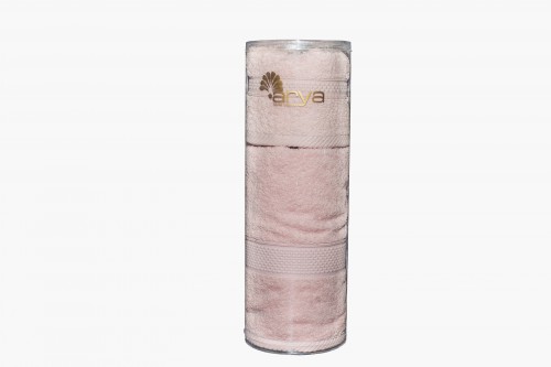 Набор полотенец Arya в тубе Miranda Soft пудра 30х50 см и 50х90 см
