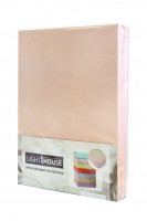 Трикотажная простынь на резинке LightHouse персиковая 180х200 см