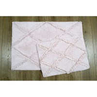Набор ковриков для ванной Irya Nadia pembe розовый 60x90 см + 40x60 см